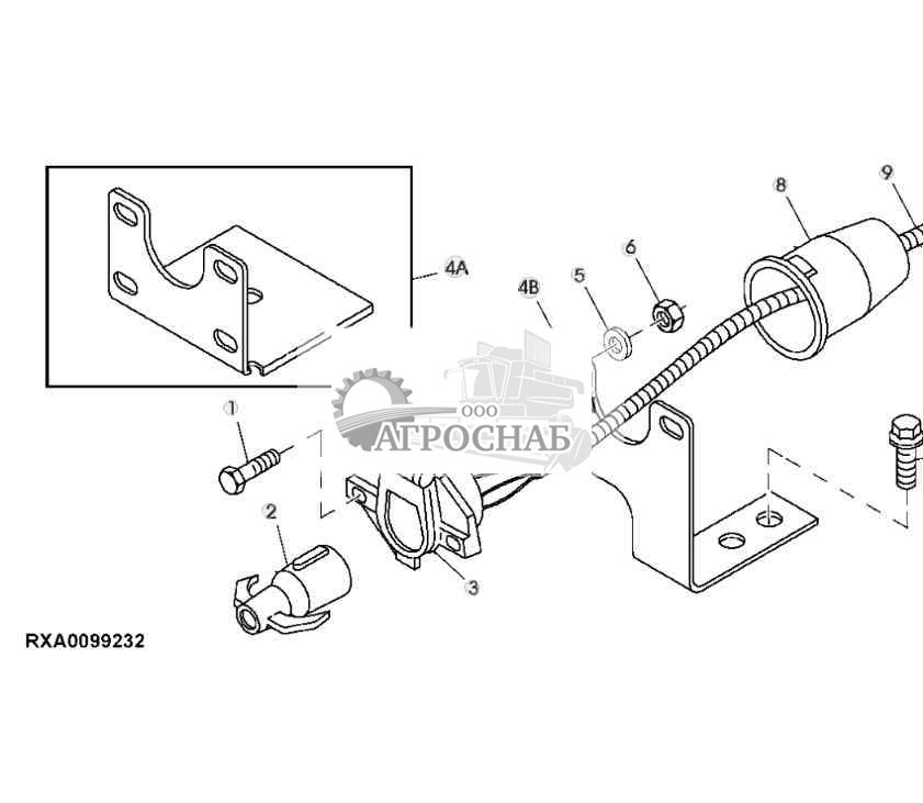 ГНЕЗДО 7-КОНТАКТНОЙ РОЗЕТКИ ЭЛЕКТРОПИТАНИЯ 